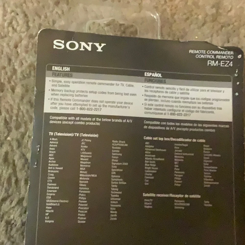 Sony Universal 2-Device TV/Cable/Satellite Large Button Remote *New. #RM-EX4